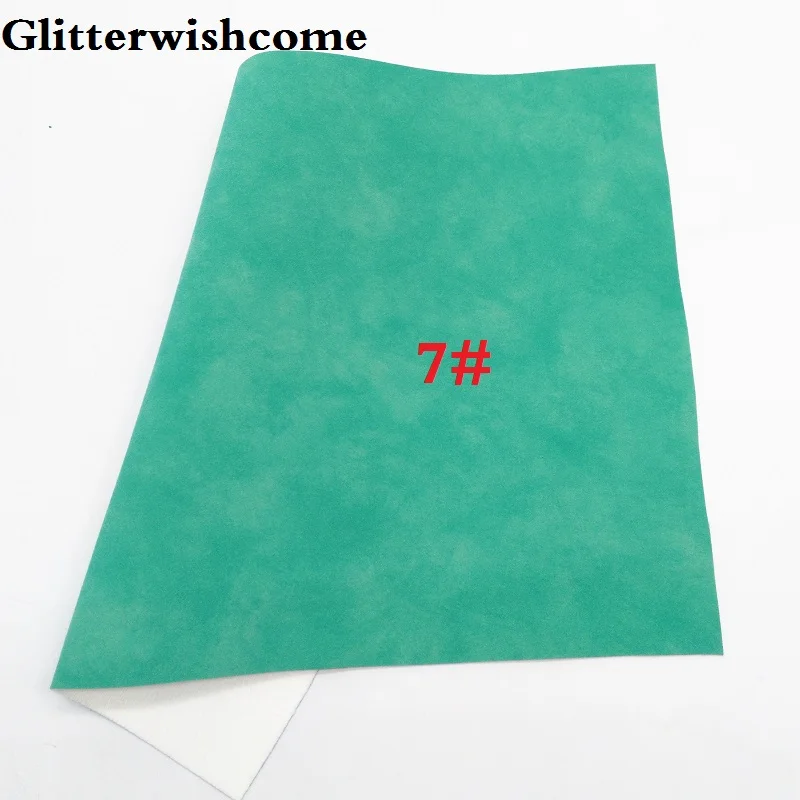 7 Glitterwishcome 21X29 см A4 размер винил для бантов нубук кожа Fabirc искусственная кожа листы для бантов, GM174A - Цвет: 7