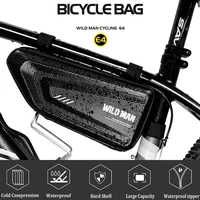 bicycle triangle frame bag hard shell bike bag for mtb bike front tube bag waterproof anti press