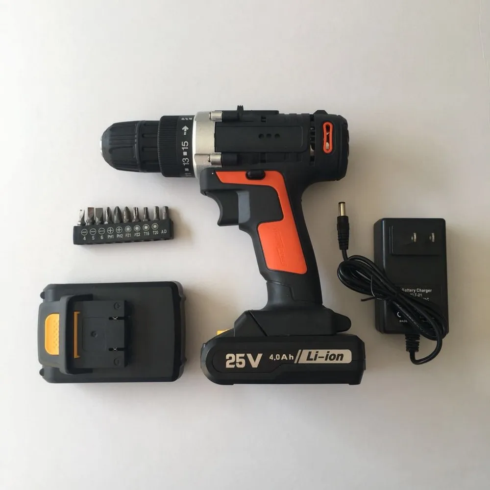 25V 3.0Ah Аккумуляторный Электрический ударный гайковерт набор дрель 3/8