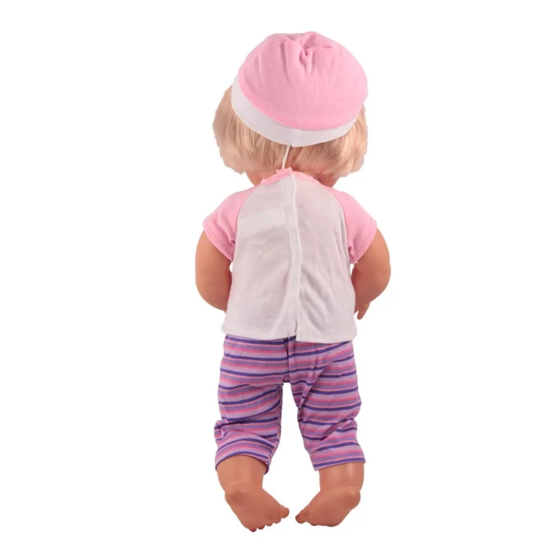 Одежда для кукол размер 41 см Nenuco Doll y su Hermanita белая футболка штаны в полоску