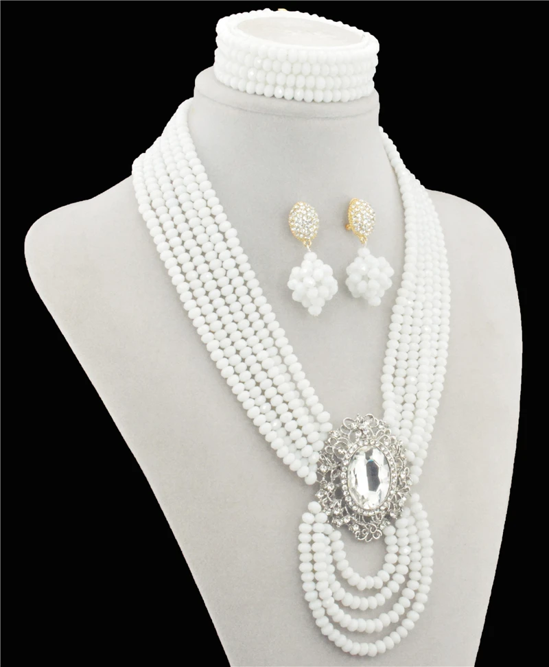 Набор ювелирных изделий из африканских бусин 2016 ожерелье/серьги для женщин на