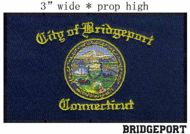 Вышивка патч в Bridgeport Коннектикут США флаг 3 &quot широкая