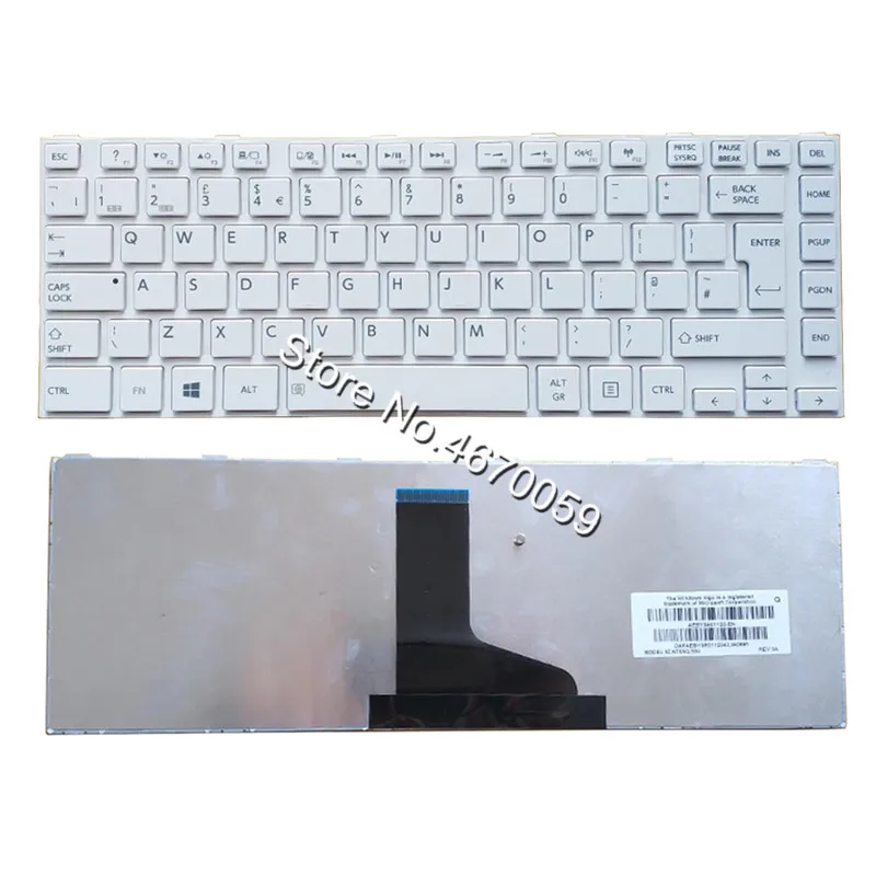 White Laptop UK Keyboard for Toshiba L800 L805 C805D C800 C805 L830 L800D L840 C840 Series Big Enter Replacement | Компьютеры и офис