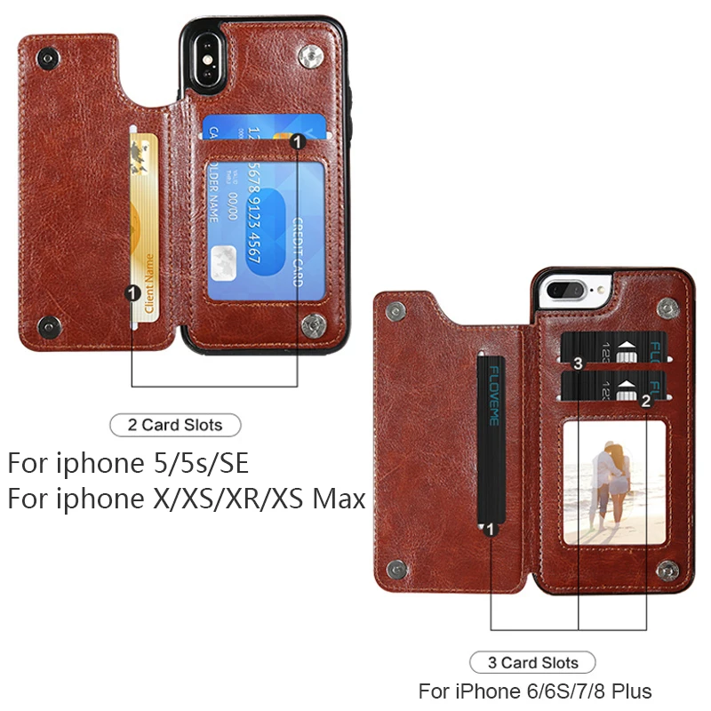 KISSCASE Ретро Флип кожаный чехол для iPhone XS Max X 10 7 8 плюс держатель карт вертикальный