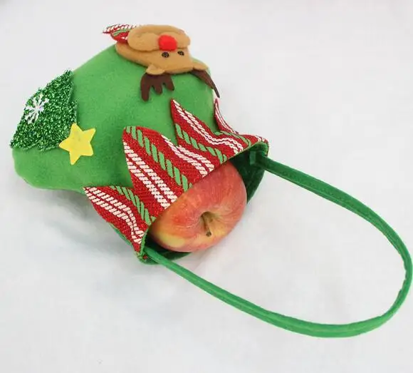 

240 pcs Hot Pouch Sack Present Bag Christmas Decoration Cute Santa New Year Chrismas Santa Claus Kids candy gift bags Handbag