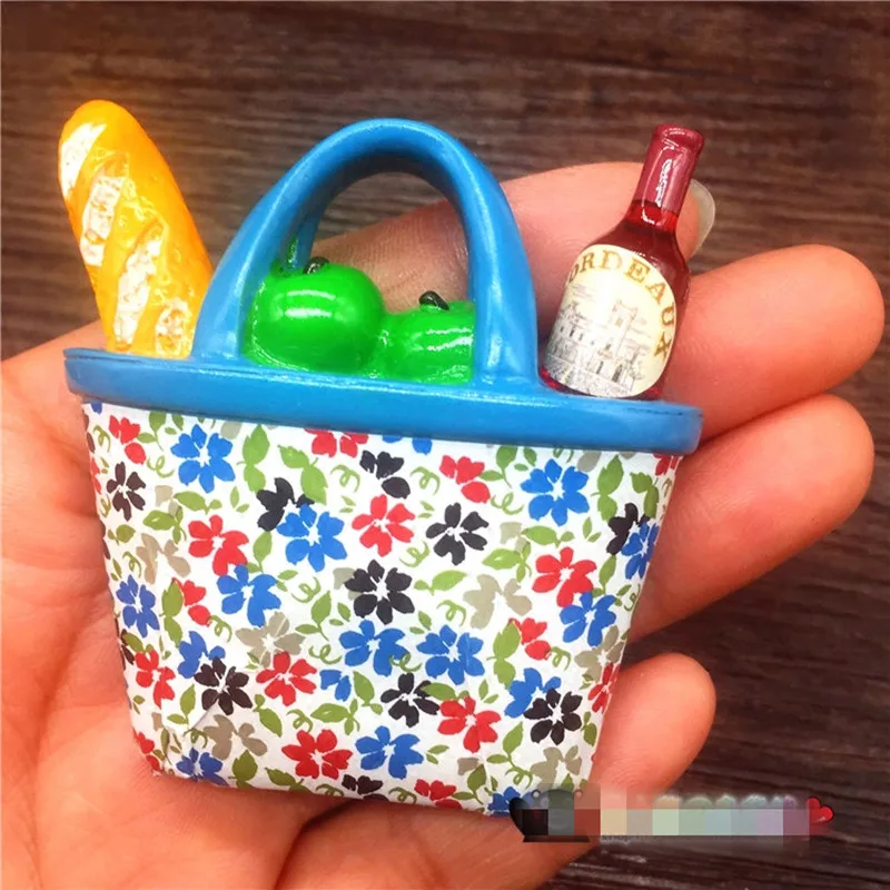Lovely Picnic Basket Bread Food Afternoon Tea Magnetic Stickers Resin Fridge Magnets Home Kitchen Decoration wholesale | Дом и сад