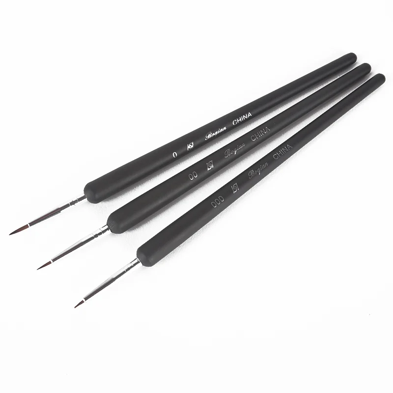 3 шт. миниатюрные акриловые кисти для дизайна ногтей | Красота и здоровье