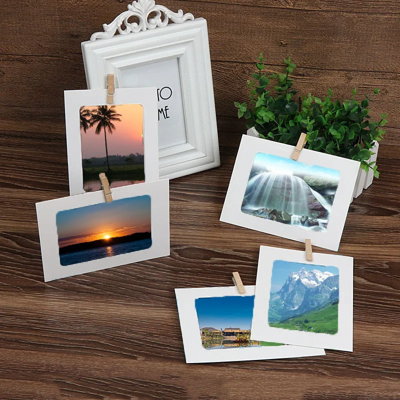 10 шт. домашняя 6 дюймовая прямоугольная бумажная фоторамка с деревянными