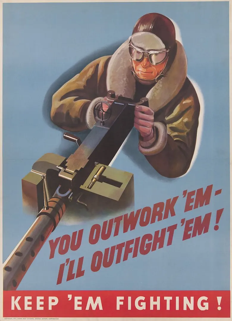 Винтажный Американский 2 мировая война пропагандистский постер работа как Хелл