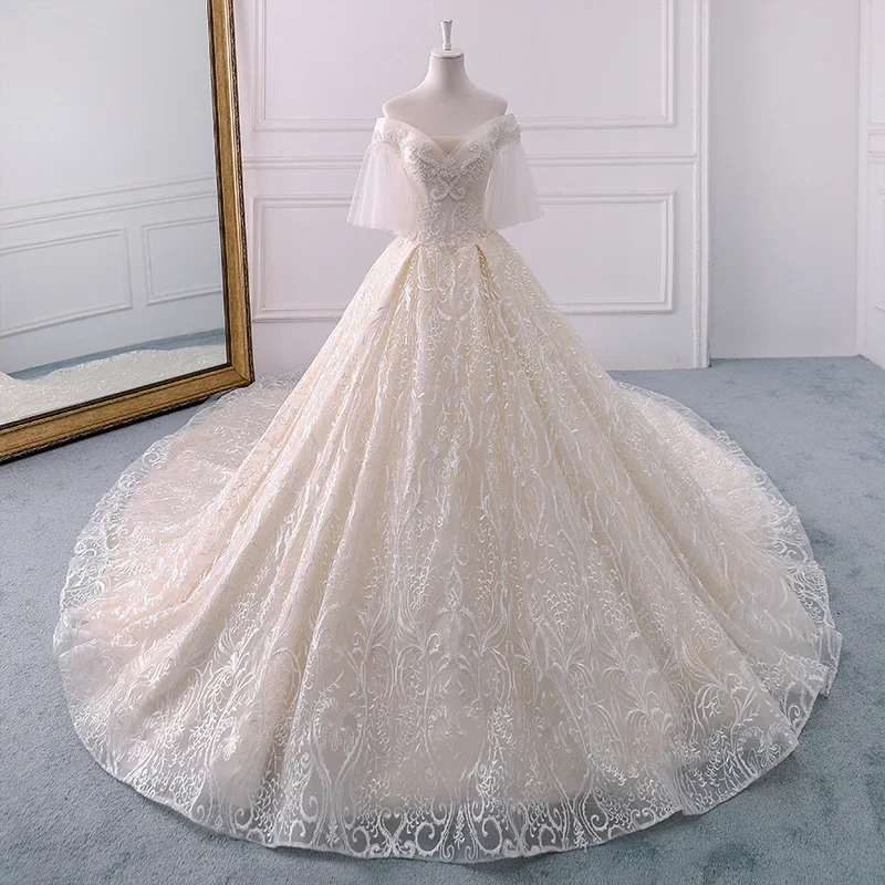 Vestido De Noiva 2019 Новинка Mrs Win короткий рукав летучая мышь сексуальное v-образным