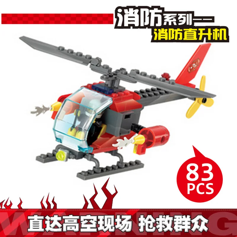 8051 Building Blocks Fire Station Model Compatible Legoings City Bricks Block ABS Plastic Educational Toys For Children | Игрушки и