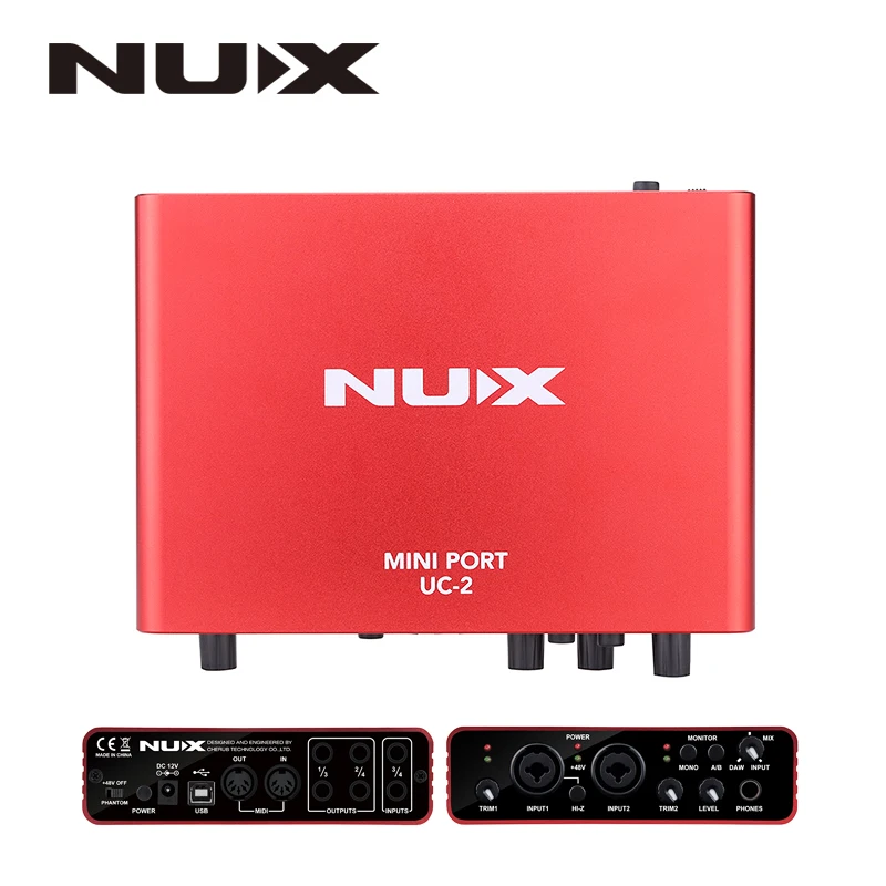 NUX UC 2 мини порт USB аудио интерфейс XLR 6 35 мм вход выход для микрофона MIDI инструмент
