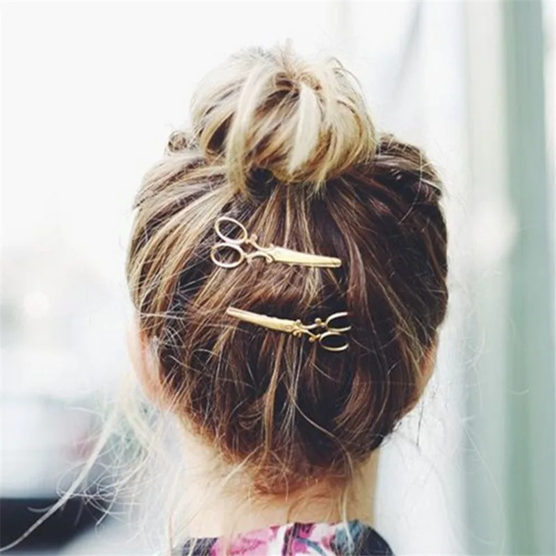 

Sale Fashion 1 Pc Women Chic Golden Silvery Scissors Shape Hair Clip Hair Pin Headwear