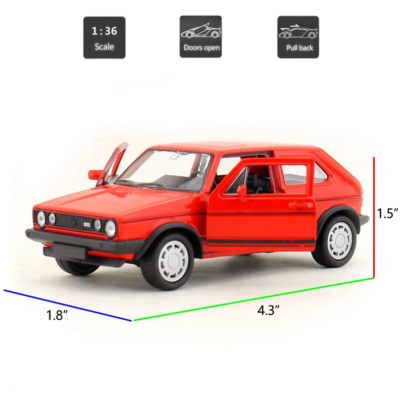 HOMMAT имитация Welly масштаб 1:36 Гольф I GTI классическая модель автомобиля Литые и