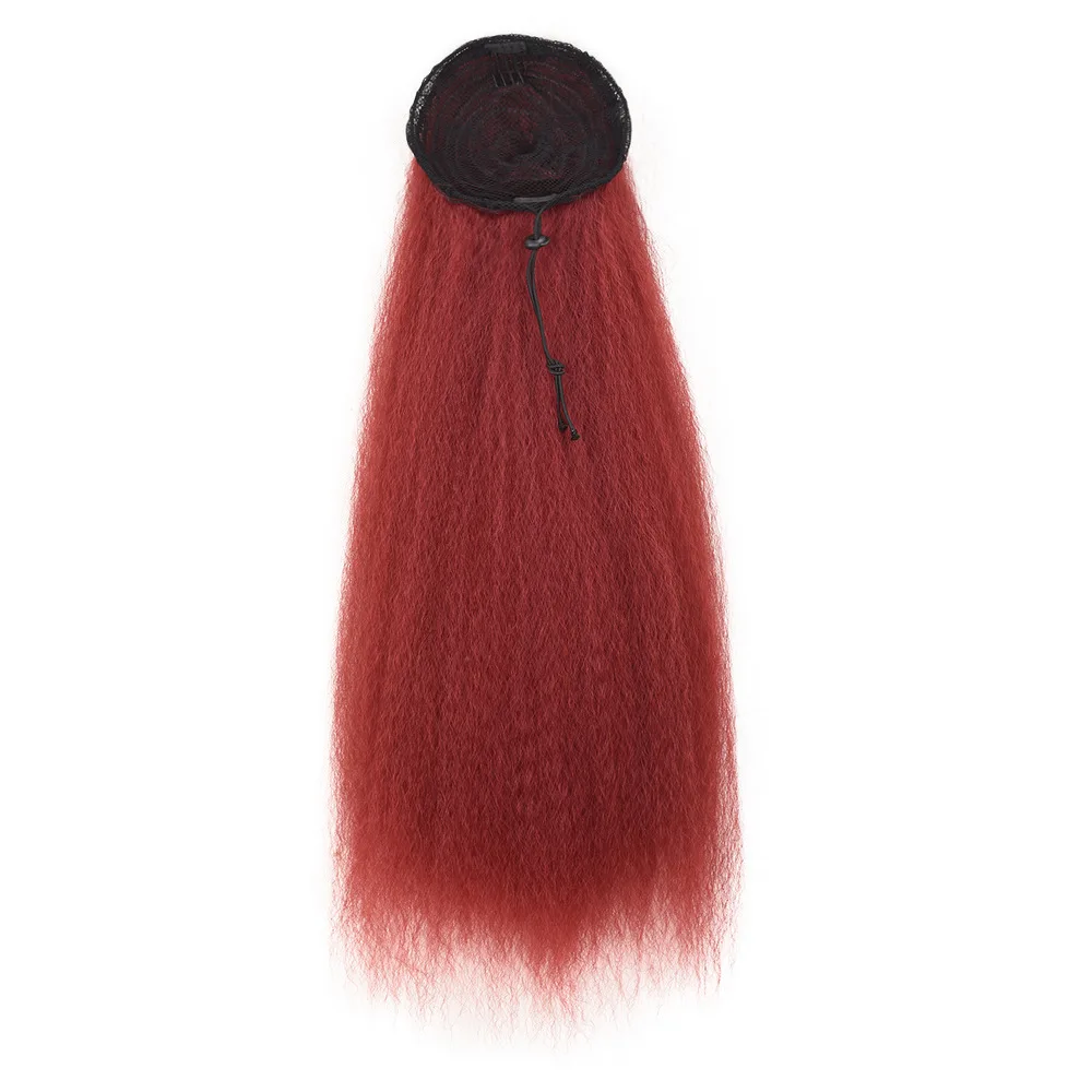 Jeedou прямые волосы Yaki конский хвост шнурок Updos хвосты 55 см 100 г Черный Коричневый синтетические волосы для наращивания пушистые Haipieces