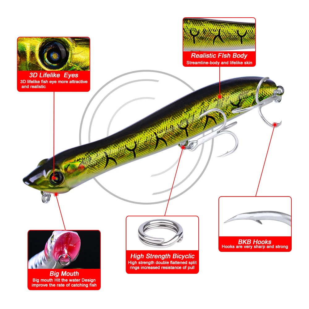 PROBEROS жесткая приманка Поппер рыболовные приманки искусственные 0 21 унции 6 г/3 29