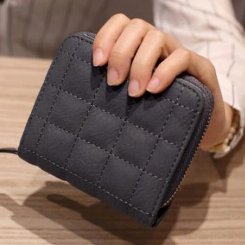2018 Горячие Корея стиль для женщин кожа портмоне сетки Плед Notecase женский кошелек