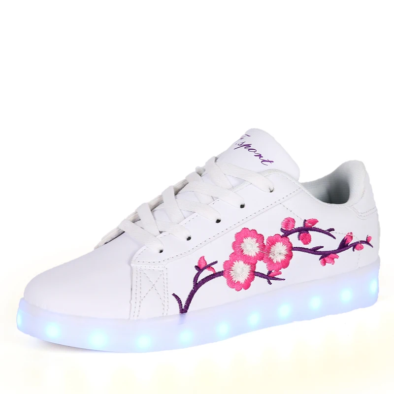 Warm like home 2018 New 24-40 USB Charger Glowing Sneakers Led Children Lighting Shoes Boys Girls Sneaker embroidered | Детская одежда