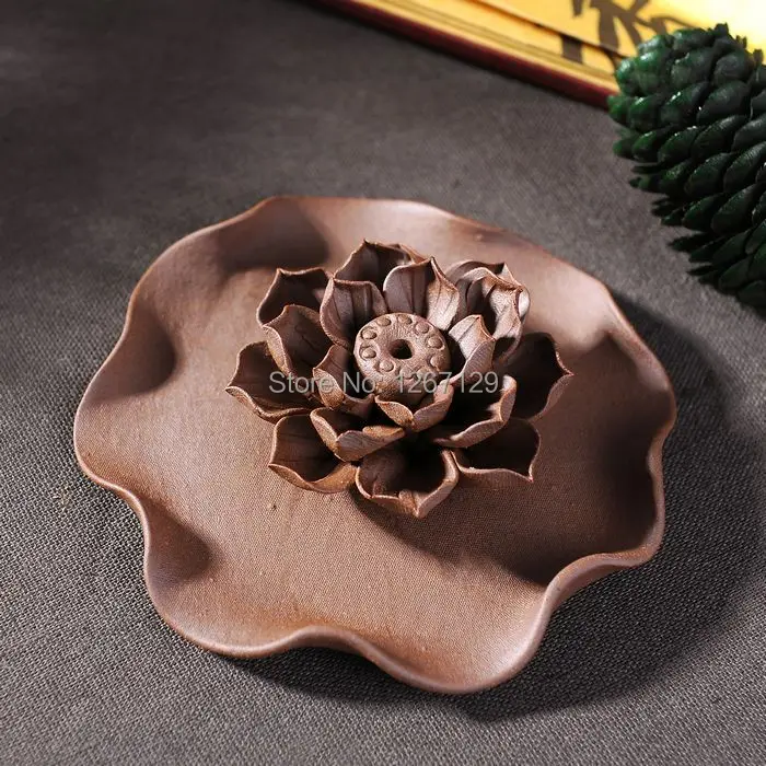 Оригинальный грубая керамика джосс палку пластины лотоса аромат | Дом и сад