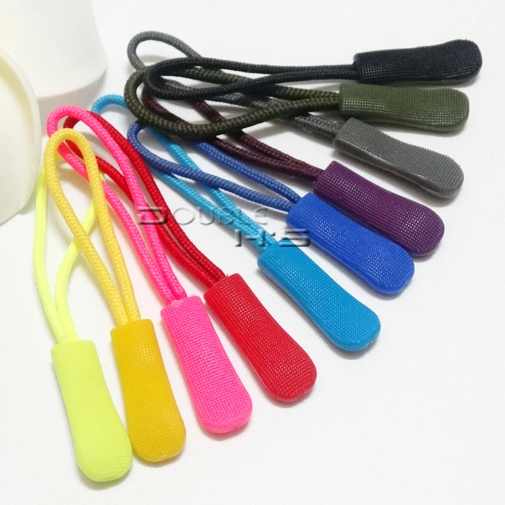 20 шт./лот застежка молния шнур веревочные концы замок черный для рюкзака/одежды