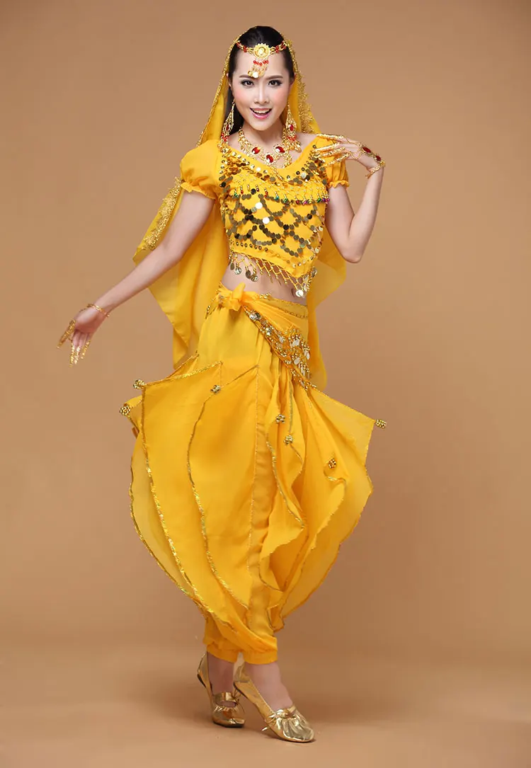 4 шт набор костюма для танца живота женщин выступлений Болливуда соревнований