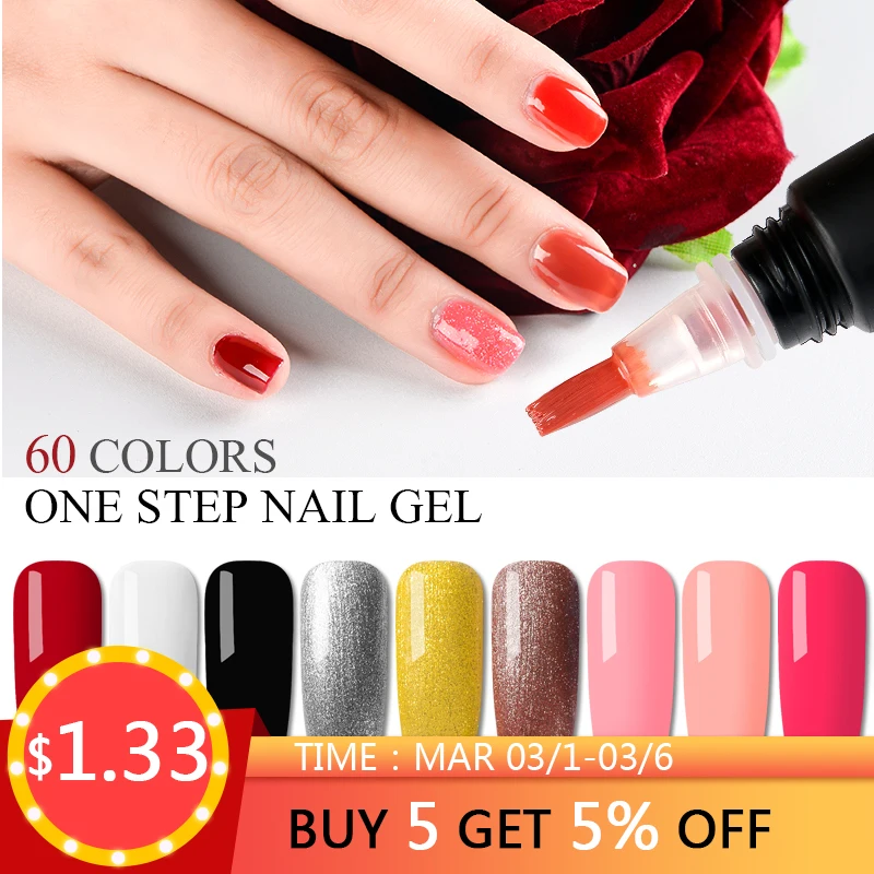 RBAN NAIL 3 в 1 гель для ногтей One Step польская ручка 60 цветов 8 мл не требуется базовое