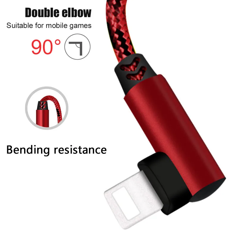 90 градусов быстрая зарядка usb для Lightning Кабель type c кабель передачи данных