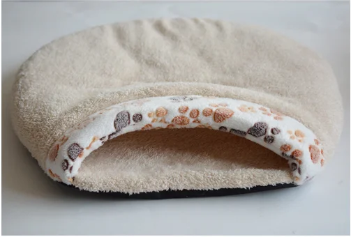 

Pet Supplies Thick Warm Soft Waterproof Small Paw Print Cat Sleeping Bag Pet Nest Dog Kennel Cat and dog Mat Dog House Cat Nest