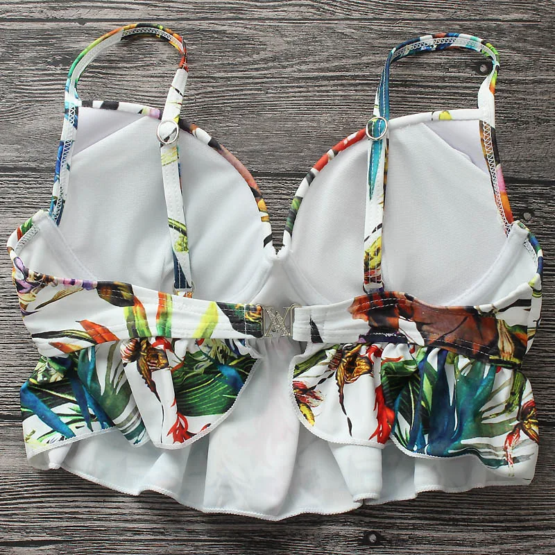Bikini 2018 Women Swimwear Push Up Swimsuit Floral Printed Bathing Suit Lace Beachwear |