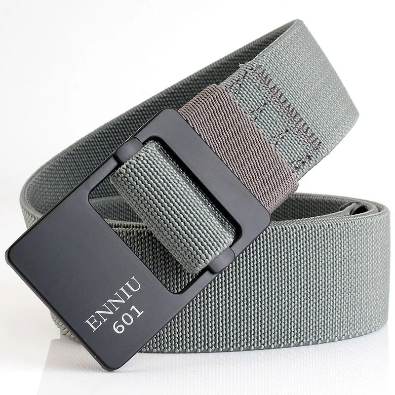 Эластичный ремень мужской Модный повседневный черный ремень толстый холщовый простой сплав Пряжка дикие джинсы мужские аксессуары