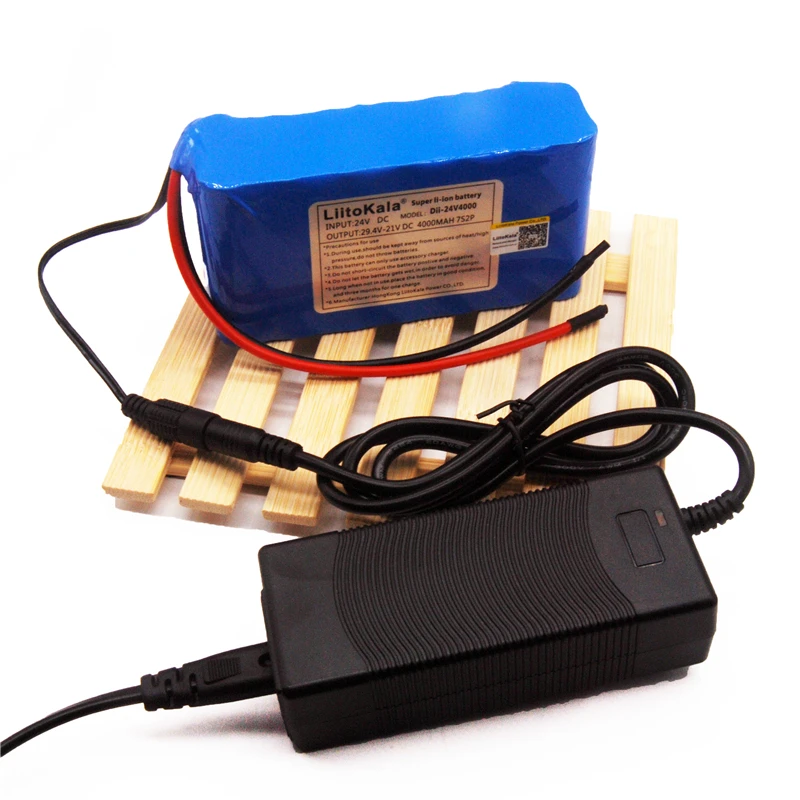 LiitoKala 24V 4ah 6ah 8ah 10ah 12ah аккумулятор 15A BMS 250w 29,4 V 10000mAh аккумулятор для инвалидных колясок электродвигатель
