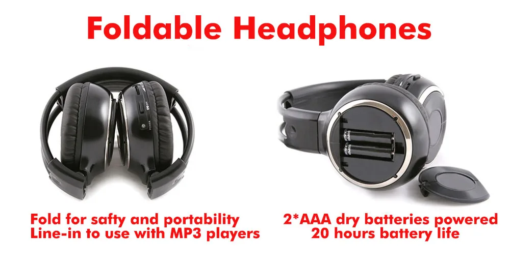 Беспроводные складные наушники Silent Disco compete system черные тихий комплект для клубов