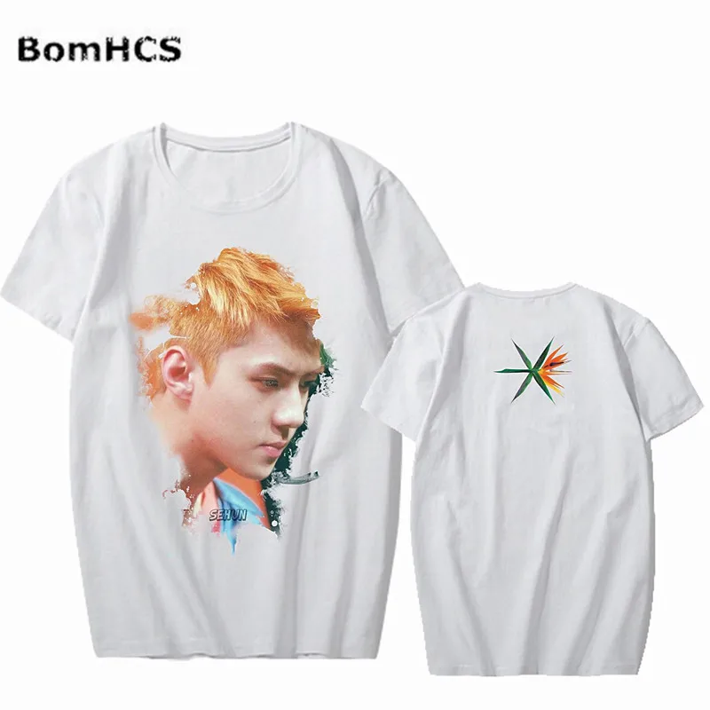 BomHCS KPOP EXO футболка из хлопка с короткими рукавами Baekhyun XIUMIN CHEN SUHO CHANYEOL D. O. Футболка