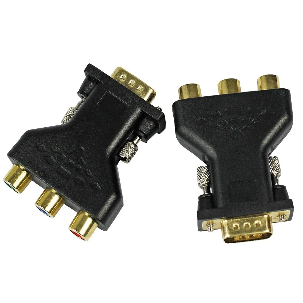 Компьютерная графическая карта GPU HD 15VGA к 3 RCA компонентный YPbPr RGB AV разъем адаптера