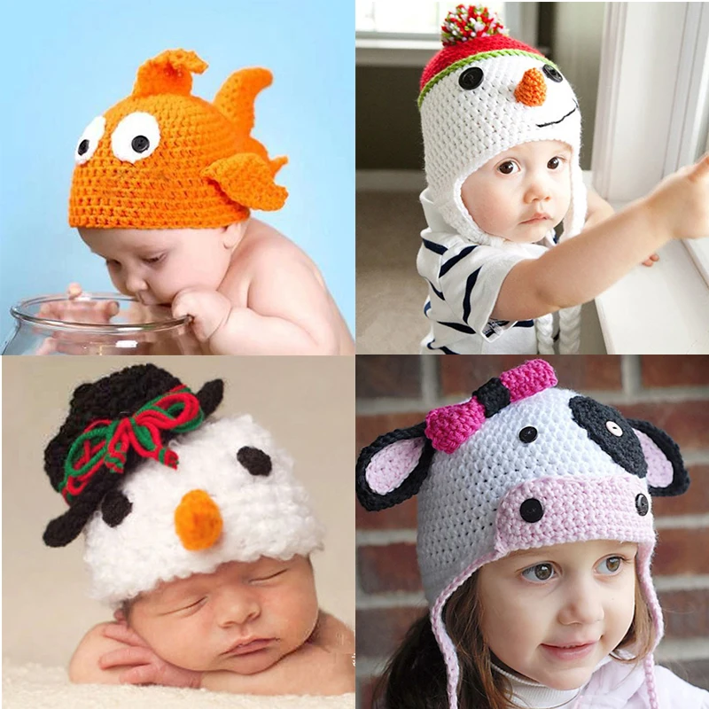 

Детские шапки, животные и персонажи, стиль, ребенок, дети, мальчик, девочка, вязанная крючком шапка на Хэллоуин, Рождество, оптовая цена