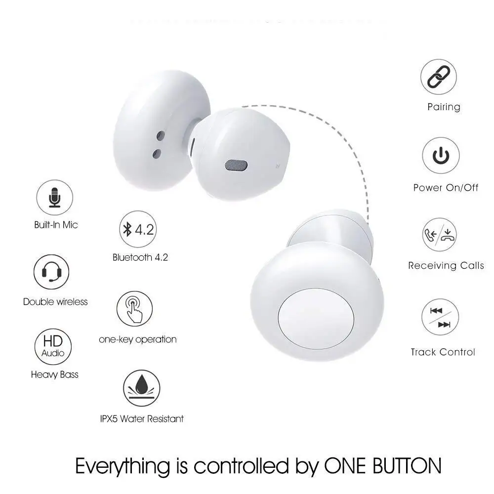 Bluetooth наушники X11 True Беспроводной мини гарнитуры Спорт подушечки встроенный