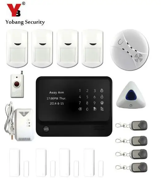 YoBang Security Home Office G90B WIFI GSM Alarm Android IOS APP Gas Control Sensor 433MHZ Smoke Fire Detector | Безопасность и