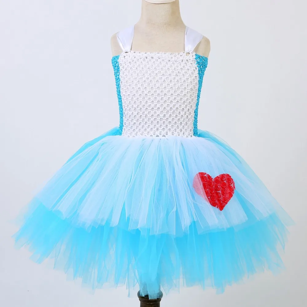 Alice In Wonderland Princess Girl Tutu Dress Classic Movie Belle Rapunzel Sweet Autumn With Hair Clip For New Year Party | Детская