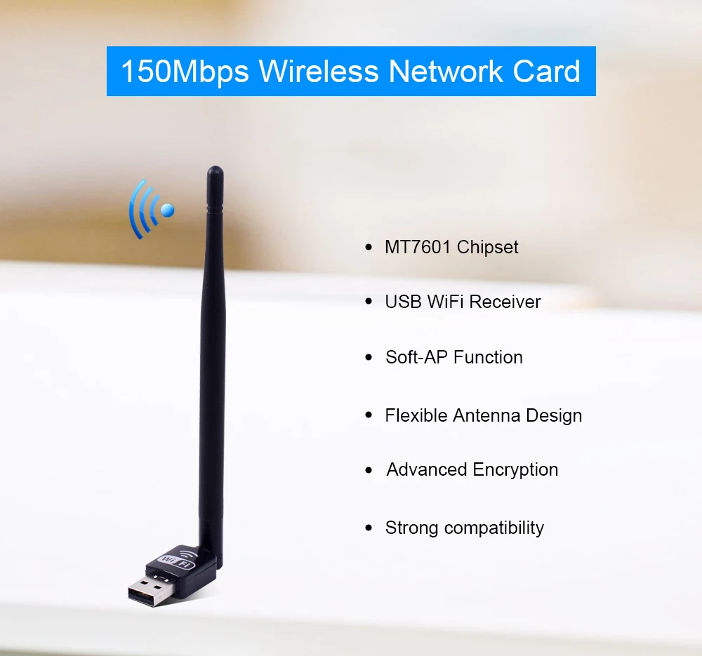 CHIPAL Lan беспроводная 150 Мбит/с 2 дБ антенна USB WiFi приемник адаптер сетевая карта для