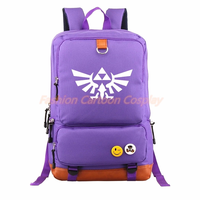 Легенда о Зельде Рюкзак хороший черный логотип Zelda парусиновая сумка японский