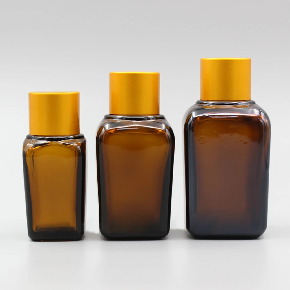 Portable amber perfume glass bottle for oil with stopper refillable bottles 20ml