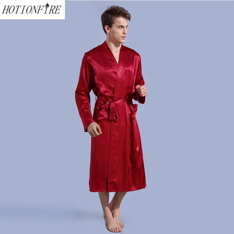Мужской новый весенне осенний роскошный халат S M L XL XXL Размер атласная пижама