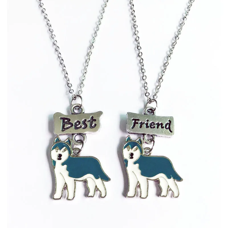 2 шт./компл. подвеска в виде голубой Хаски для любителей собак|dog lovers|women necklacebest friend