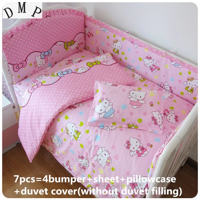 

6/7pcs Cartoon baby bedding set protector de cuna cotton kit berço crib bumper baby cot sets baby bed set,120*60/120*70cm