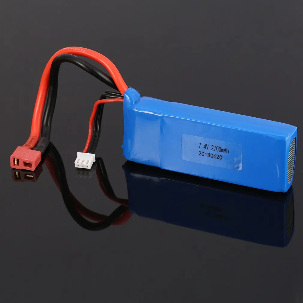 2 шт 7 4 V 2700mAh 20C 2S Lipo RC батарея с T вилкой для Wltoys 10428-A 10428-B 10428-B2 10428 1/10 Гусеничный