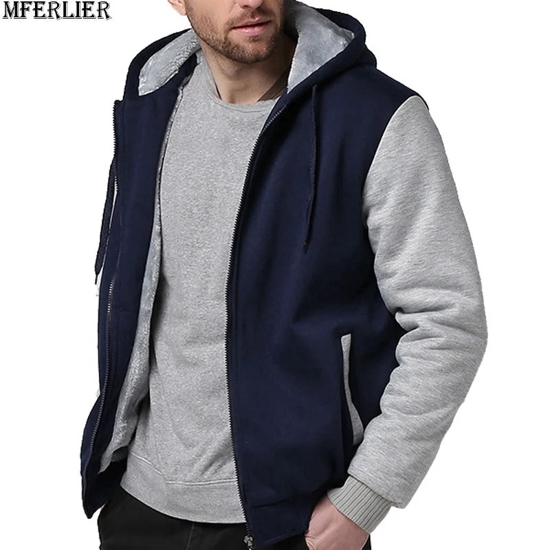 picture color Зимние мужские толстые толстовки с капюшоном из кусков, куртки 9XL, теплые флисовые толстовки, большие размеры, 8XL, 10XL, верхняя одежда, пальто - Цвет: picture color