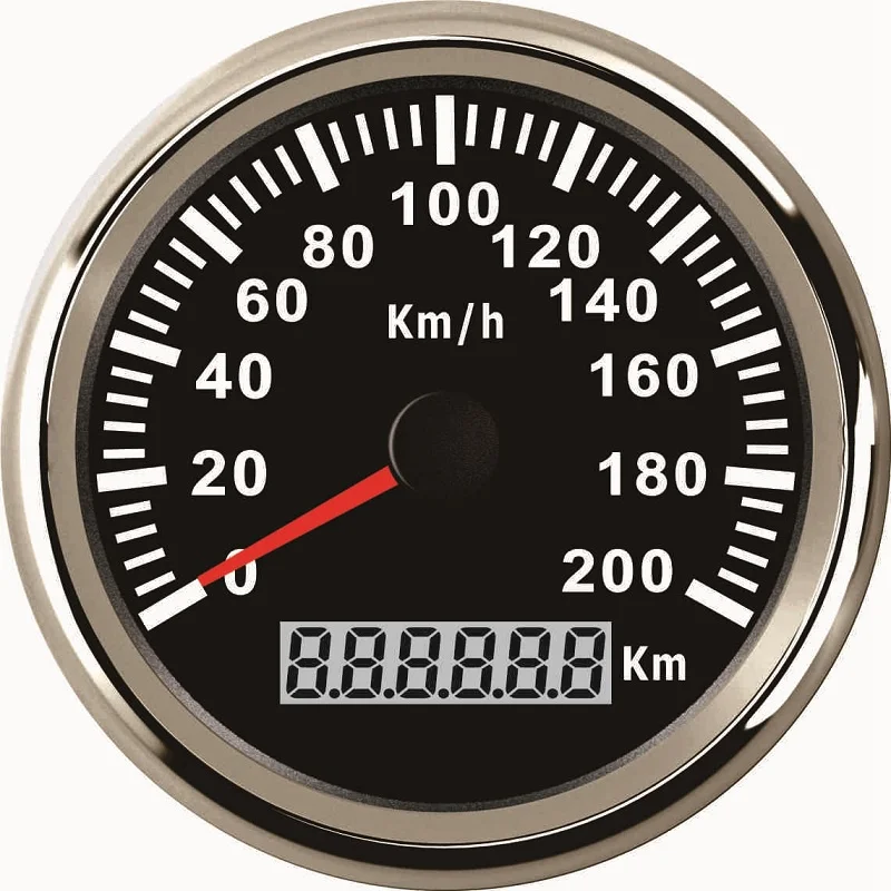 BS Универсальный 85 мм Спидометр Одометр Speedo Калибр 200 км/ч для автомобиля грузовик двигатель авто с подсветкой 12 В 24 В(импульсный сигнал - Цвет: BS