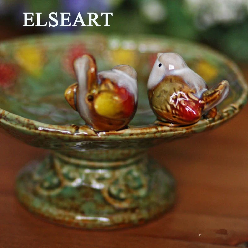 Винтажная керамическая птица мыльница аксессуары для ванной комнаты набор