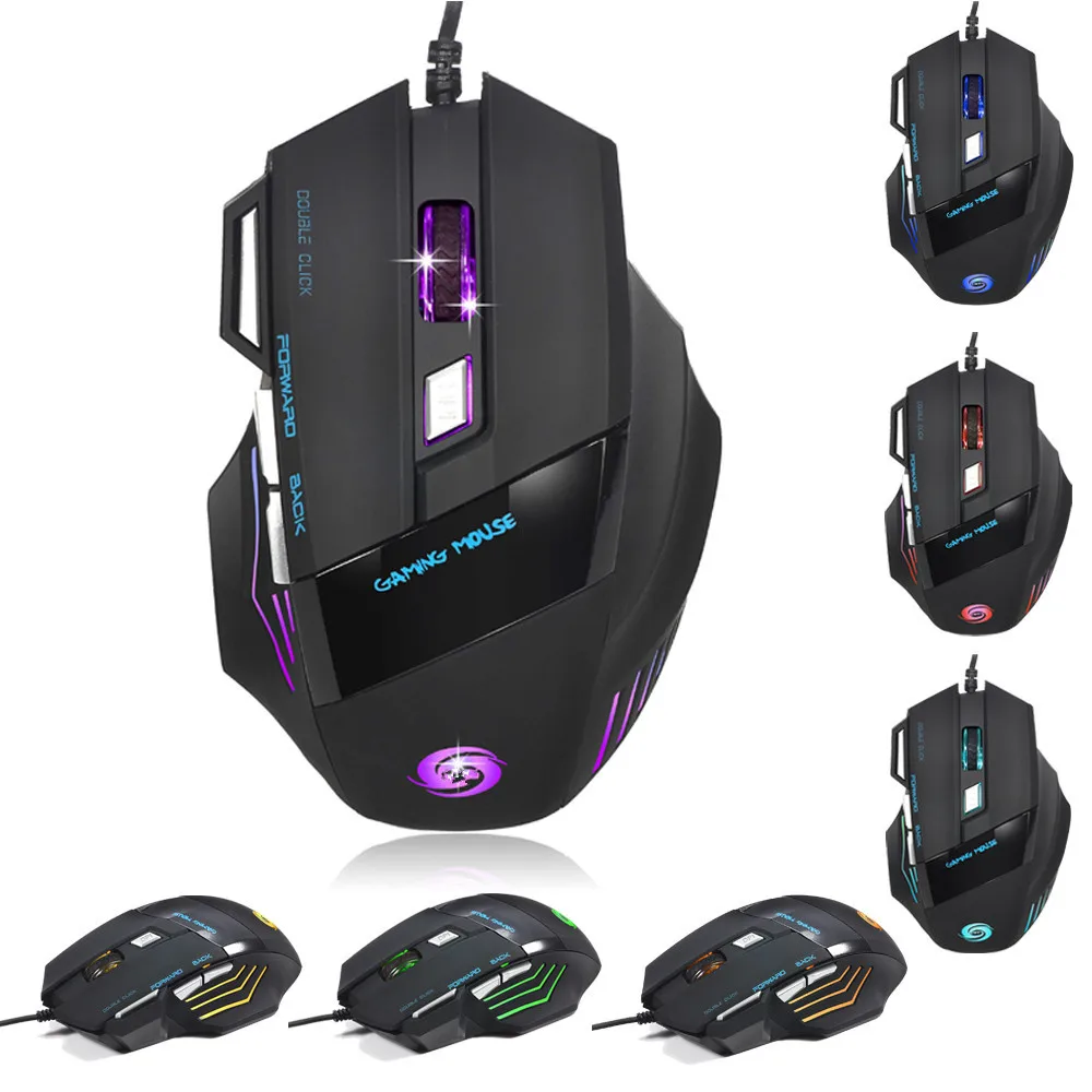 Светодиодная оптическая игровая мышь Горячая Распродажа Professional 7 кнопок 5500 DPI