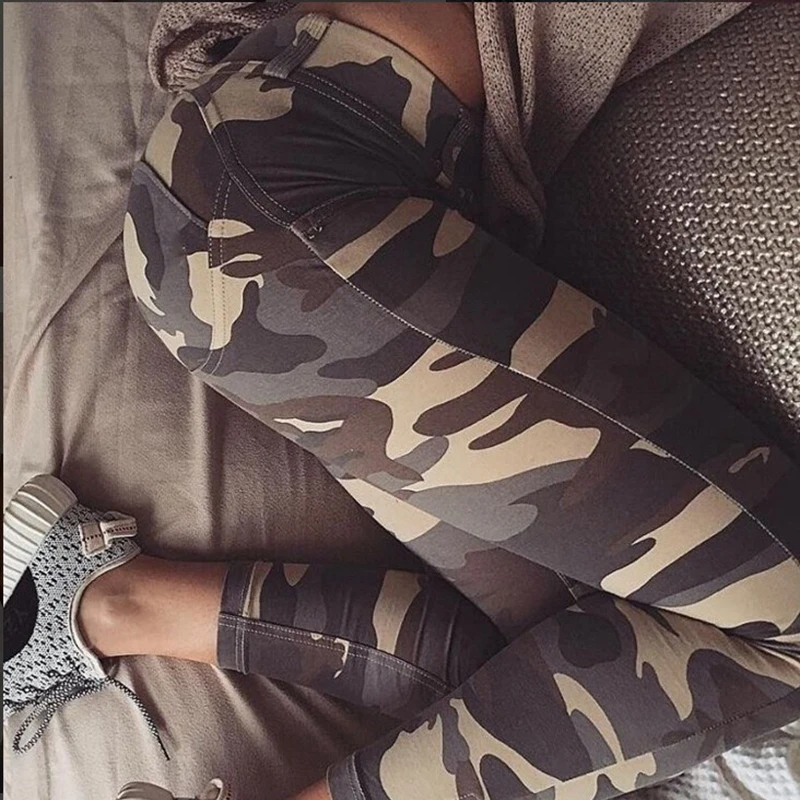New Sexy Workout Leggings Women High Waist Casual Stretch Printed Fitness Leggings Running Sport Army Camouflage push up Pants